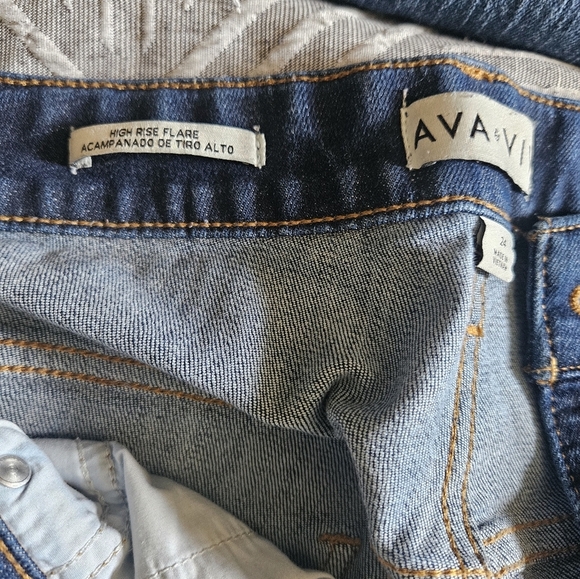 Ava & Viv High Rise Flare Denim Jeans Women Plus Size 24 - Picture 3 of 5